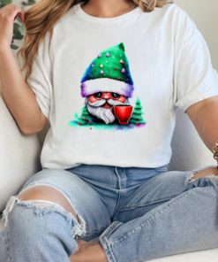 Cartoon gnome with red cup in front of trees T-Shirt Classic Women's T-shirt