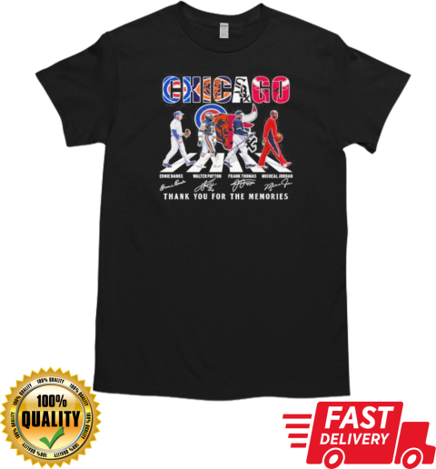 Chicago Cubs Chicago Bears Chicago Bulls Proud Thank You For The Memories Walking Signatures 2024 T-Shirt