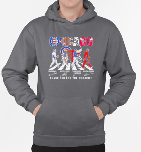 Chicago Cubs Chicago Bears Chicago Bulls Proud Thank You For The Memories Walking Signatures 2024 T-Shirt Unisex Hoodie