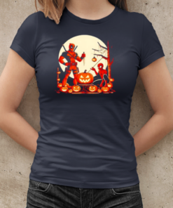 Deadpool and Spiderman Halloween Retro T-Shirt Classic Women's T-shirt