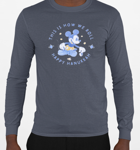 Design Mickey Mouse Hanukkah Pullover T-Shirt Long Sleeved T-shirt 