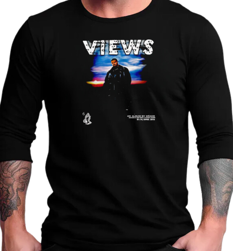 Drake Views album rapper star retro T-Shirt Long Sleeved T-shirt 