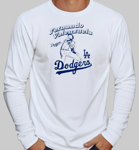 Fernando Valenzuela Los Angeles Dodgers Pitch T-Shirt Long Sleeved T-shirt 