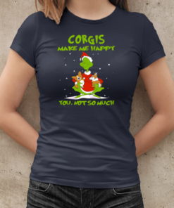 Grinch Corgis Make Me Happy You Not So Much Christmas T-Shirt Classic Women's T-shirt