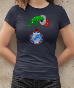 Grinch Hand Holding Detroit Lions Christmas T-Shirt Classic Women's T-shirt