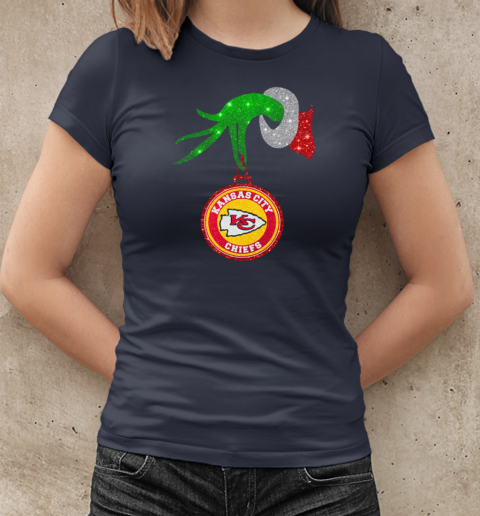 Grinch Hand Holding Kansas City Chiefs Christmas T-Shirt Classic Women's T-shirt