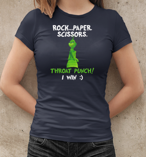 Grinch Rock Paper Scissors Throat Punch I Win T-Shirt Classic Women's T-shirt