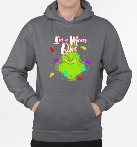 Grinch With Light I'm A Mean One Christmas T-Shirt Unisex Hoodie