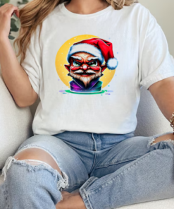 Humorous Elf Wearing Santa Hat and Green Beard T-Shirt Classic Women's T-shirt