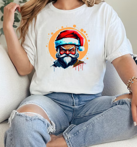 Illustration of Santa Claus with Red Hat and White Beard T-Shirt Classic Women's T-shirt