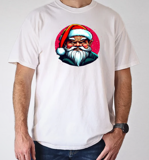 Illustration of Santa Claus with a red Santa hat and beard T-Shirt