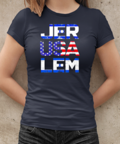 Jerusalem Israel Flag and US Flag T-Shirt Classic Women's T-shirt