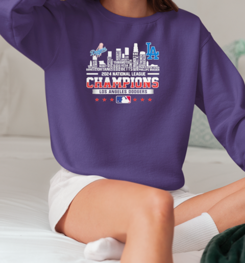 Los Angeles Dodgers 2024 National League Champions Skyline T-Shirt Unisex Sweatshirt