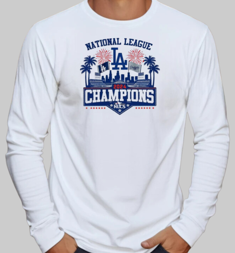 Los Angeles Dodgers 2024 National League NLCS Champions LA 2024 T-Shirt Long Sleeved T-shirt 