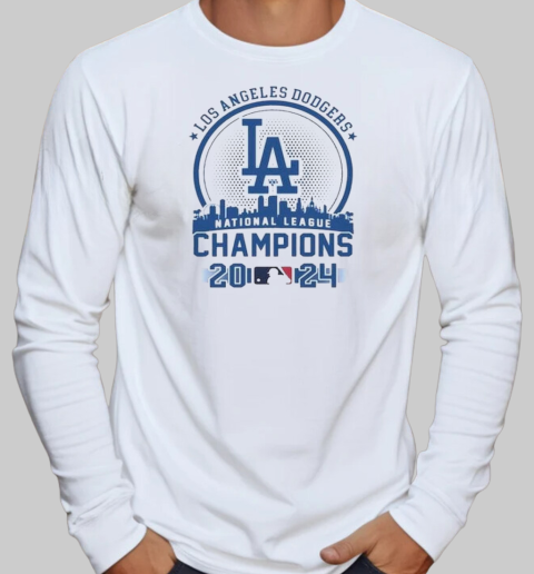 Los Angeles Dodgers National League Skyline Champions 2024 T-Shirt Long Sleeved T-shirt 