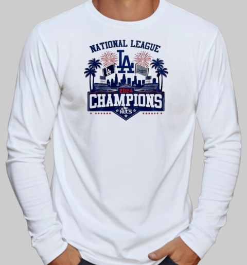 Los Angeles Dodgers Victory National League NLCS Champions 2024 T-Shirt Long Sleeved T-shirt 