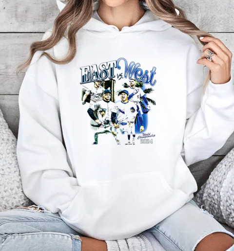 Los Angeles Dodgers and New York Yankees East vs West heavyweight showdown world championship 2024 T-Shirt Unisex Hoodie