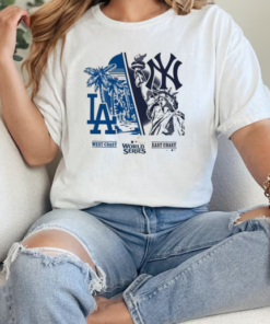 Los Angeles Dodgers vs. New York Yankees '47 Ash 2024 World Series Matchup Split T-Shirt Classic Women's T-shirt