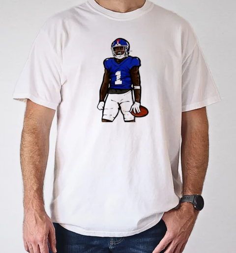 Malik Nabers Celebration Cartoon Football Design T-Shirt