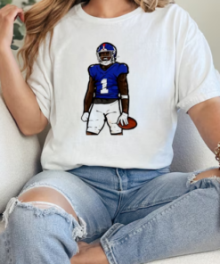 Malik Nabers Celebration Cartoon Football Design T-Shirt Classic Women's T-shirt