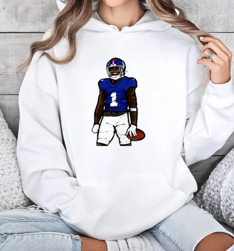 Malik Nabers Celebration Cartoon Football Design T-Shirt Unisex Hoodie