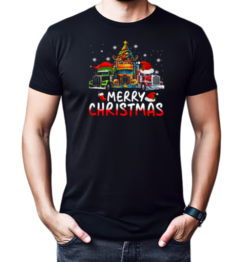 Merry Christmas Truckers Looks Bright Christmas Trucker T-Shirt