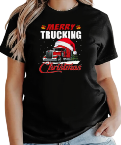 Merry Trucking Christmas Interesting Xmas Trucker T-Shirt Classic Women's T-shirt