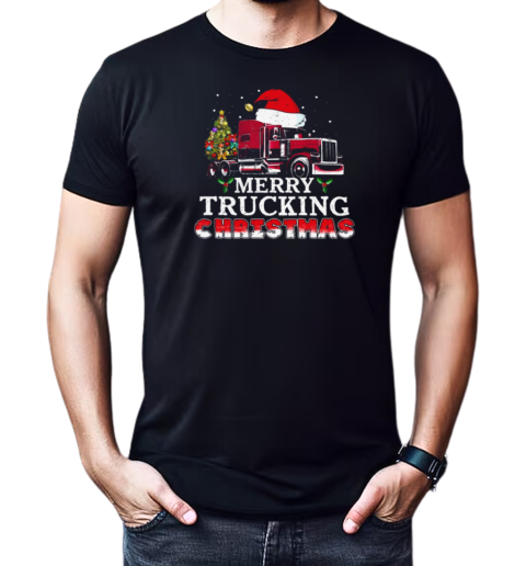 Merry Trucking Christmas Santa Hat T-Shirt