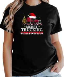 Merry Trucking Christmas Santa Hat T-Shirt Classic Women's T-shirt