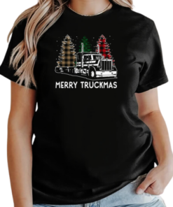 Merry Truckmas Christmas Tree ELF Santa Leopard T-Shirt Classic Women's T-shirt