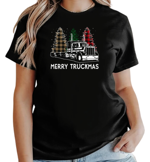 Merry Truckmas Christmas Tree ELF Santa Leopard T-Shirt Classic Women's T-shirt