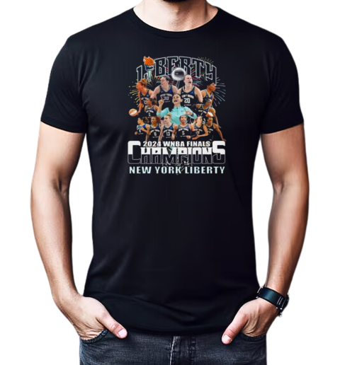 New York Liberty 2024 WNBA Finals Champions Celebrating Fireworks T-Shirt