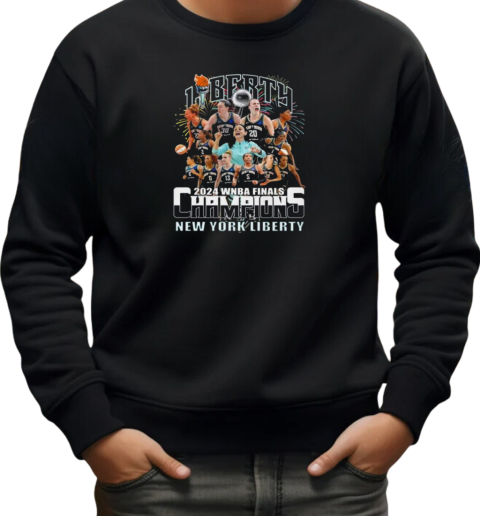 New York Liberty 2024 WNBA Finals Champions Celebrating Fireworks T-Shirt Unisex Sweatshirt