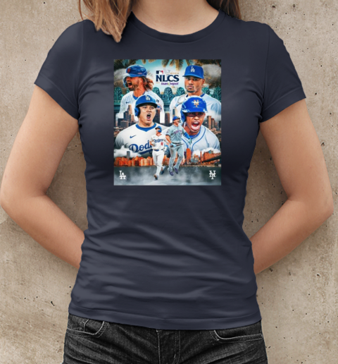 New York Mets vs Los Angeles Dodgers 2024 NLCS Collage MLB T-Shirt Classic Women's T-shirt