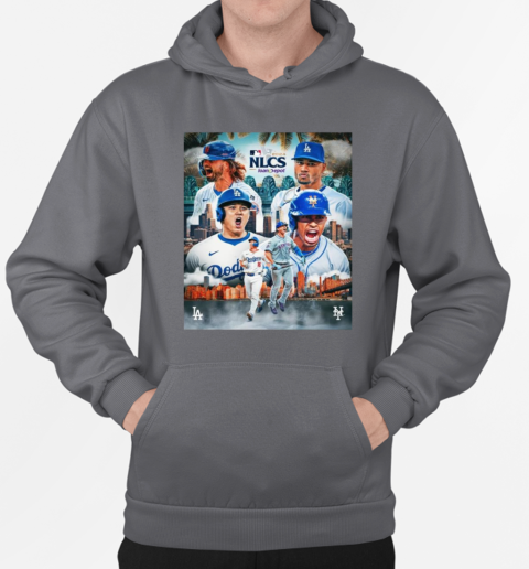 New York Mets vs Los Angeles Dodgers 2024 NLCS Collage MLB T-Shirt Unisex Hoodie