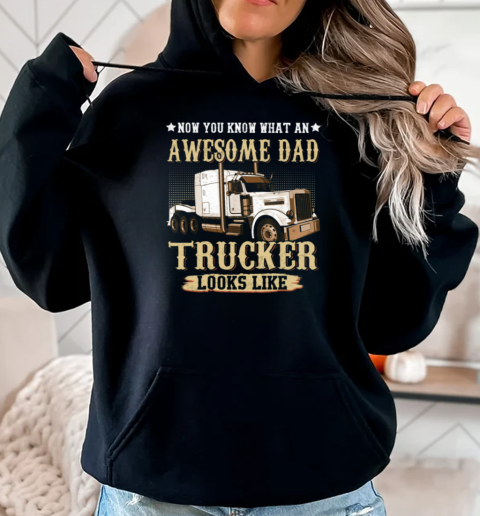 Now You Know What An Awesome Dad Trucker Looks Like T-Shirt Unisex Hoodie