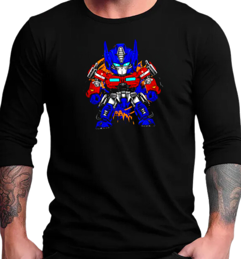 Optimus Prime Transformers Chibi Optimus retro T-Shirt Long Sleeved T-shirt 