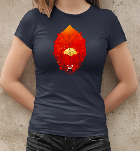 Panda red leaf T-Shirt Classic Women's T-shirt