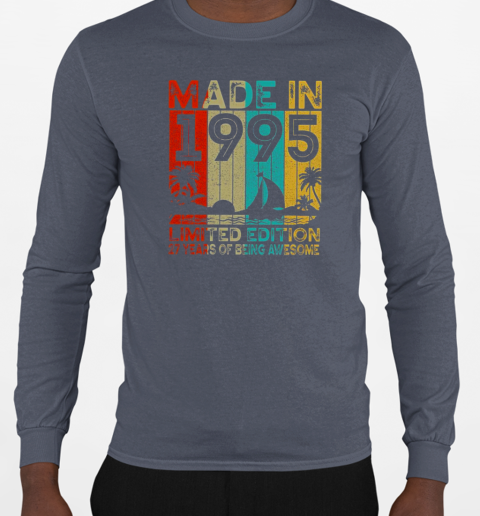 Personalized Made In 1995 Limited Edition T-Shirt Long Sleeved T-shirt 