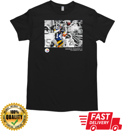 Pittsburgh Steelers George Pickens Black NFL Flash Features Week 7 Photo T-Shirt