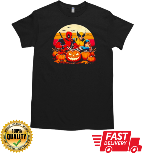 Retro Deadpool and Wolverine Halloween T-Shirt