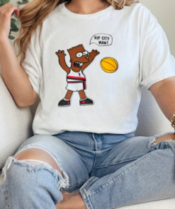 Rip City Man Basketball Player Bart Simpson T-Shirt Classic Women's T-shirt