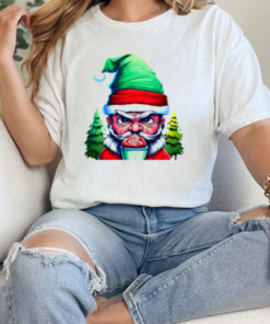 Santa Claus Illustration Drinking Hot Cocoa T-Shirt Classic Women's T-shirt