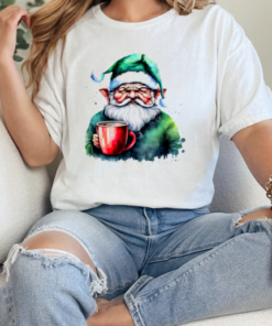 Santa Claus with a Cup of Coffee T-Shirt Classic Women's T-shirt