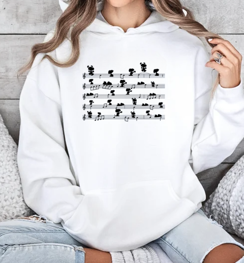 Snoopy With Music Notes T-Shirt Unisex Hoodie