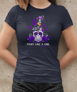 Sugar Skull Fight Like A Girl Lupus Awareness T-Shirt Classic Women's T-shirt