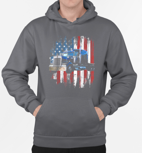 Truck Flag USA Trucker T-Shirt Unisex Hoodie