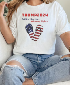 Trump 2024 Grilling Burgers Winning Fights T-Shirt Classic Women's T-shirt