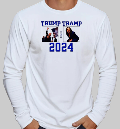 Trump or the Tramp 2024 vote for Trump Trump Vance 2024 America T-Shirt Long Sleeved T-shirt 