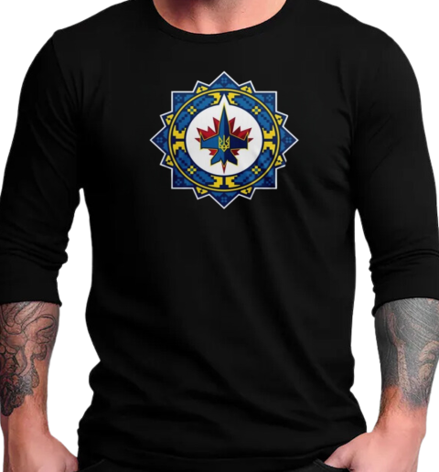 Winnipeg Jets Ukrainian Heritage Night 2025 T-Shirt Long Sleeved T-shirt 